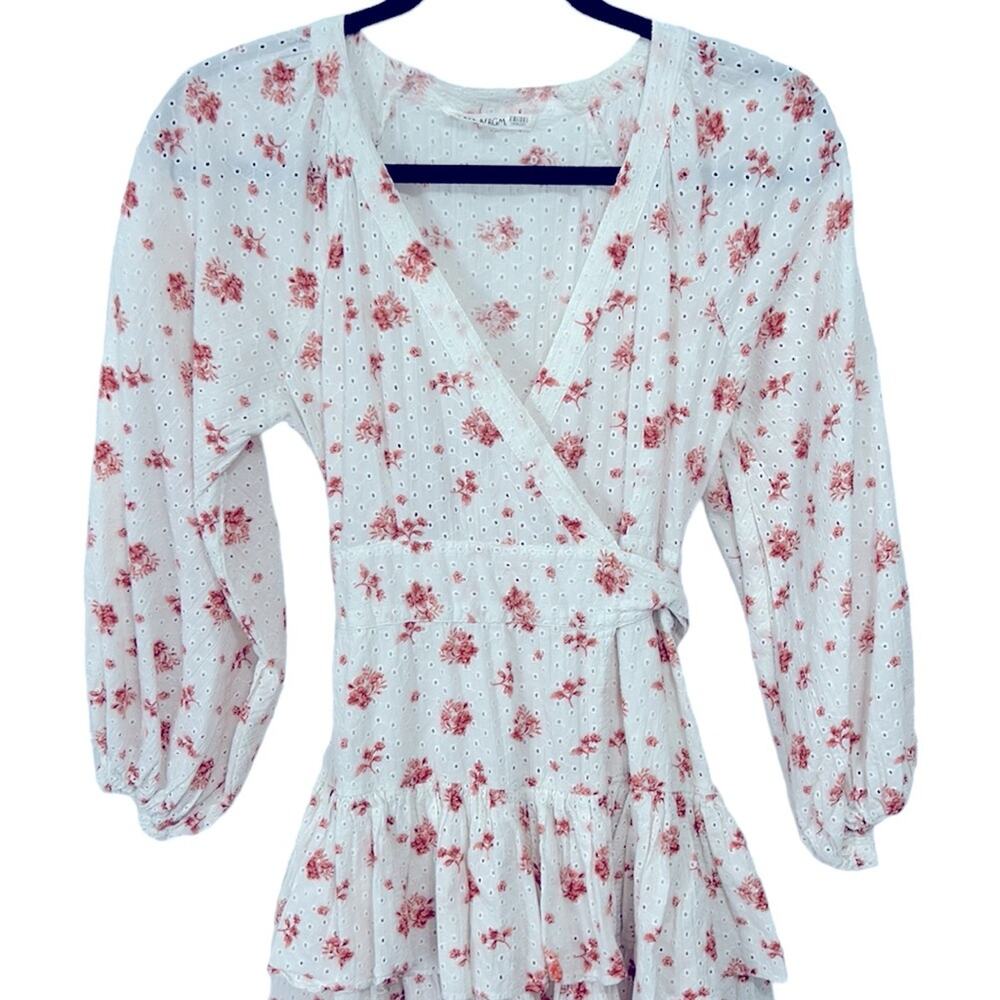 Maia Bergman Floral Ines Pink Floral Lace Wrap Dress Women’s size small - Picture 4 of 9